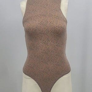Gaze DTLA Womens Leopard Print Bodysuit, Size XS